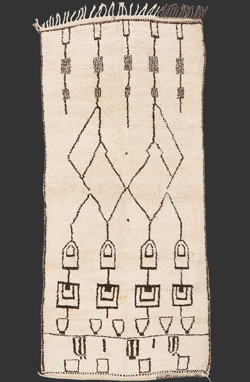TM 2060, pile rug from the Azilal region, central High Atlas, Morocco, 1970/80, 320 x 145 cm (10' 6'' x 4' 10''), high resolution image + price on request